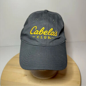 Cabelas Club Mens Adjustablenone Size Fits Most Gray And Gold Embroidering